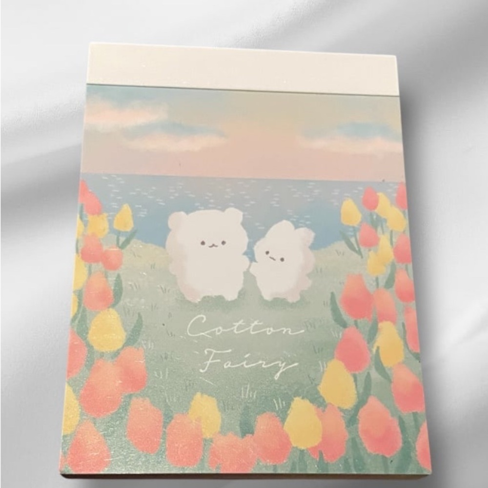 Cute Kawaii Crux Cotton Fairy Tulips Mini Memo Pad